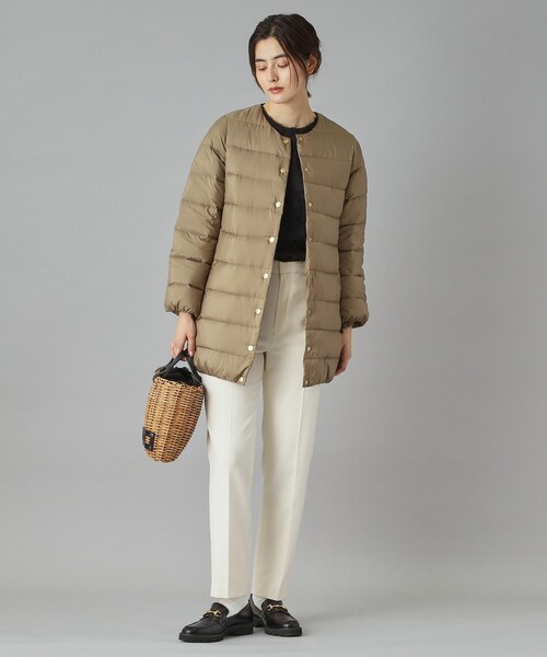 Traditional Weatherwear(トラディショナルウェザーウェア)の「Traditional Weatherwear(トラディショナル ウェザーウェア)ARKLEY ロングダウンジャケット(ダウンジャケット/コート・レディース・ブラック/ベージュ・02/01)」の2枚目の写真