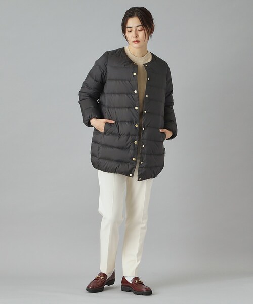 Traditional Weatherwear(トラディショナルウェザーウェア)の「Traditional Weatherwear(トラディショナル ウェザーウェア)ARKLEY ロングダウンジャケット(ダウンジャケット/コート・レディース・ブラック/ベージュ・02/01)」の6枚目の写真