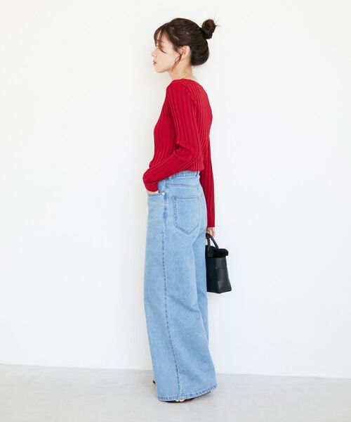 le.coeur blanc(ルクールブラン)の「ボートネックリブニット(ニット/セーター・レディース・ブラック/グレイッシュベージュ/アイボリー/グリーン/ブラウン/レッド/ブルー・38)」の22枚目の写真