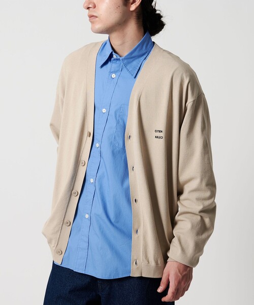 CITEN（シテン）の「＜CITEN＞ハイゲージニットVネックカーディガン（カーディガン/ボレロ・メンズ・ブラック/ベージュ・L/M）」の5枚目の写真