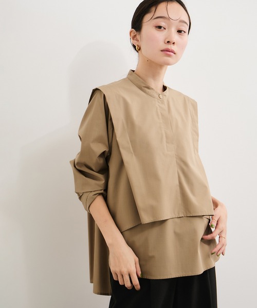 LE CERCLE par rope'（ルセルクルパーロペ）の「ブロード2WAYヘムタックブラウス（シャツ/ブラウス・レディース・サックスブルー/ライトグレー/ホワイト/ベージュ・FREE）」の3枚目の写真