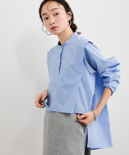 LE CERCLE par rope'（ルセルクルパーロペ）の「ブロード2WAYヘムタックブラウス（シャツ/ブラウス・レディース・サックスブルー/ライトグレー/ホワイト/ベージュ・FREE）」の4枚目の写真