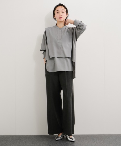 LE CERCLE par rope'（ルセルクルパーロペ）の「ブロード2WAYヘムタックブラウス（シャツ/ブラウス・レディース・サックスブルー/ライトグレー/ホワイト/ベージュ・FREE）」の6枚目の写真