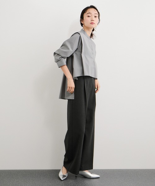 LE CERCLE par rope'（ルセルクルパーロペ）の「ブロード2WAYヘムタックブラウス（シャツ/ブラウス・レディース・サックスブルー/ライトグレー/ホワイト/ベージュ・FREE）」の7枚目の写真