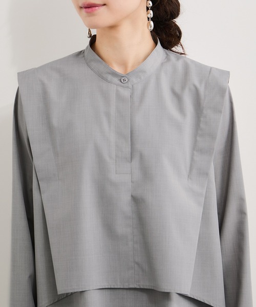 セール】ブロード2WAYヘムタックブラウス（シャツ/ブラウス）｜LE