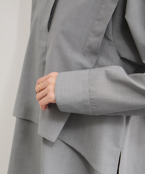 LE CERCLE par rope'（ルセルクルパーロペ）の「ブロード2WAYヘムタックブラウス（シャツ/ブラウス・レディース・サックスブルー/ライトグレー/ホワイト/ベージュ・FREE）」の19枚目の写真