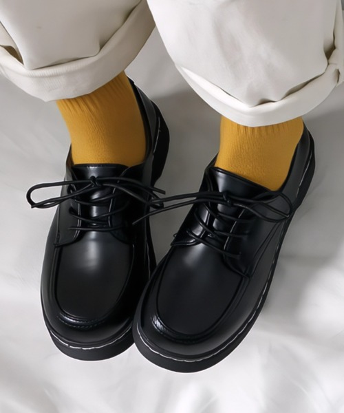 yuue' ( wear )(ユーイ)の「レースアップマニッシュシューズ(ローファー・レディース・ブラック/ブラウン・24.5cm/23.5cm)」の2枚目の写真