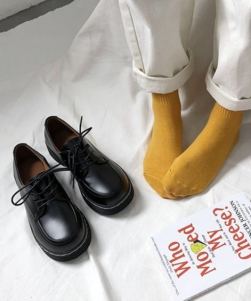 yuue' ( wear )(ユーイ)の「レースアップマニッシュシューズ(ローファー・レディース・ブラック/ブラウン・24.5cm/23.5cm)」の7枚目の写真