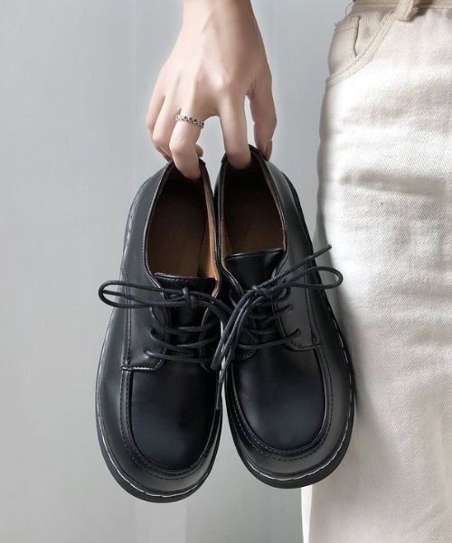 yuue' ( wear )(ユーイ)の「レースアップマニッシュシューズ(ローファー・レディース・ブラック/ブラウン・24.5cm/23.5cm)」の8枚目の写真