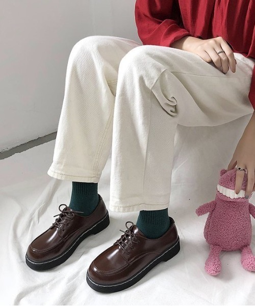 yuue' ( wear )(ユーイ)の「レースアップマニッシュシューズ(ローファー・レディース・ブラック/ブラウン・24.5cm/23.5cm)」の12枚目の写真
