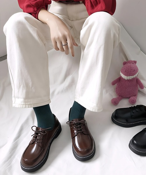 yuue' ( wear )(ユーイ)の「レースアップマニッシュシューズ(ローファー・レディース・ブラック/ブラウン・24.5cm/23.5cm)」の13枚目の写真
