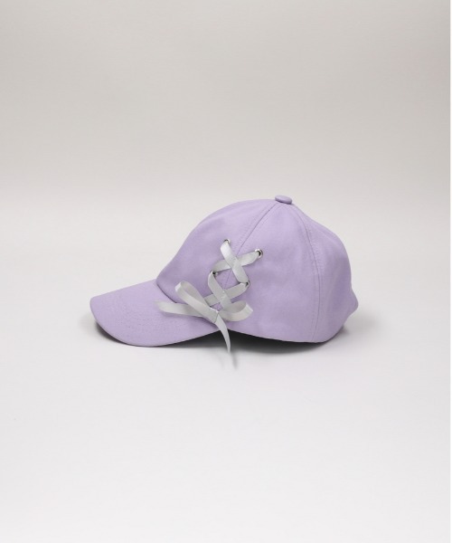 Right-on（ライトオン）の「【VIVIAN BLUE】レースアップリボンキャップ（キャップ・キッズ・ライラック/ブラック・ONE SIZE）」の6枚目の写真