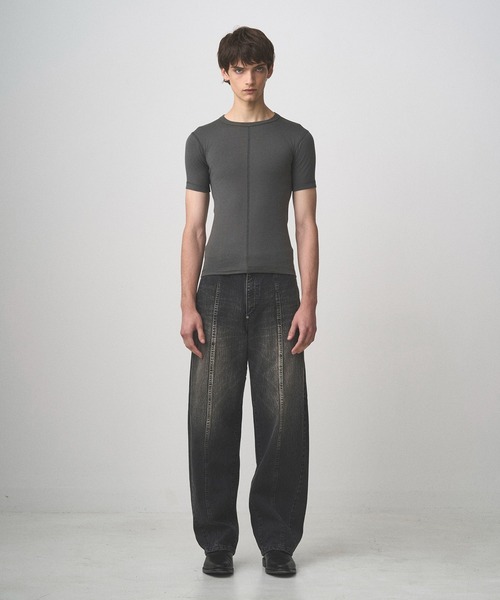 Juha（ユハ）の「SIGNATURE SKIN TEE（Tシャツ/カットソー・メンズ・ブラック/チャコールグレー/ホワイト・3/4）」の9枚目の写真