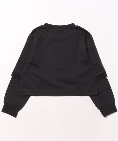 HAKKA KIDS(ハッカキッズ)の「レイヤード風ショート丈長袖Tシャツ(Tシャツ/カットソー・キッズ・ブラック/オフホワイト・120cm/130cm)」の3枚目の写真