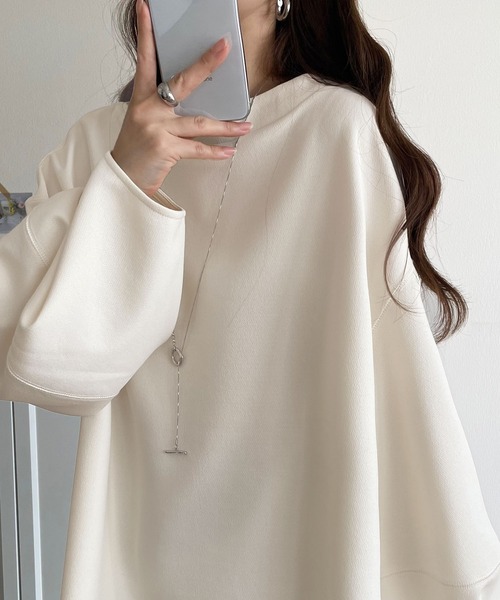 classicalelf(クラシカルエルフ)の「ゆったりシルエットでおしゃれに体系カバー ランタンスリーブカットジョーゼットプルオーバー(Tシャツ/カットソー・レディース・アッシュブラウン/アイボリー/ブラック/ライトグレー・X-LARGE/SMALL/MEDIUM/LARGE)」の17枚目の写真