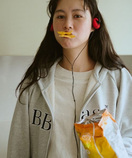 BROKEN BASE(ブロークンベース)の「B.Base Double-Zip Hoodie / B.Baseダブルジップフーディ(パーカー・メンズ・グレー/ネイビー/ブラック/ホワイト/ライトブルー・SMALL/MEDIUM/LARGE)」の17枚目の写真