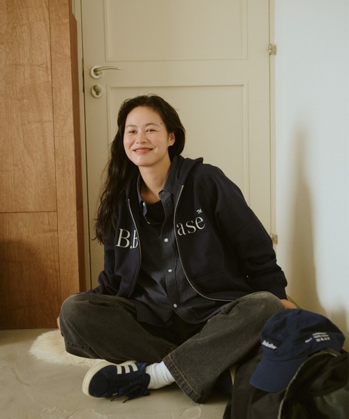 BROKEN BASE(ブロークンベース)の「B.Base Double-Zip Hoodie / B.Baseダブルジップフーディ(パーカー・メンズ・グレー/ネイビー/ブラック/ホワイト/ライトブルー・SMALL/MEDIUM/LARGE)」の13枚目の写真