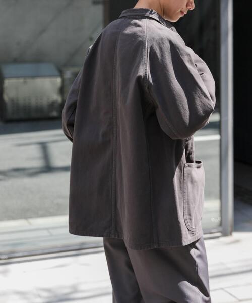 FORK&SPOON（フォークアンドスプーン）の「FORK&SPOON　ガーメントダイツイルカバーオール（カバーオール・メンズ・アイボリー/チャコールグレー・4/5）」の6枚目の写真