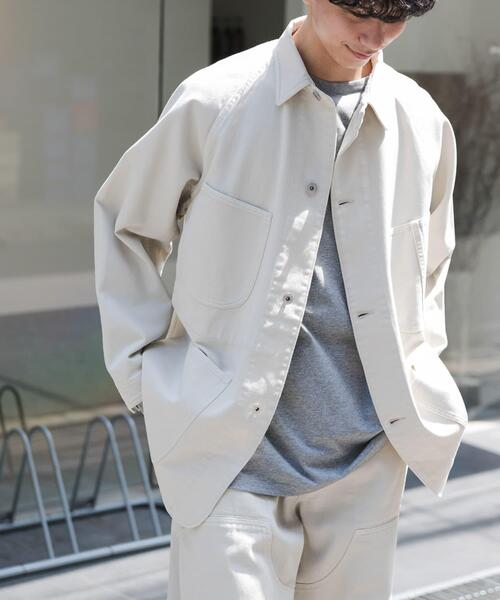 FORK&SPOON（フォークアンドスプーン）の「FORK&SPOON　ガーメントダイツイルカバーオール（カバーオール・メンズ・アイボリー/チャコールグレー・4/5）」の21枚目の写真