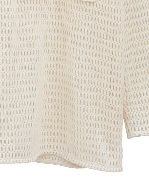 CLANE（クラネ）の「【CLANE/クラネ】MESH POCKET OVER SHIRTS/メッシュポケットオーバーシャツ/秋服（シャツ/ブラウス・レディース・アイボリー/ブラック・1）」の12枚目の写真