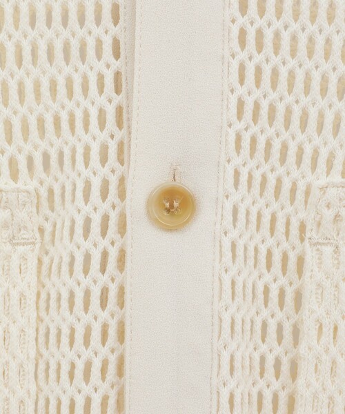 CLANE（クラネ）の「【CLANE/クラネ】MESH POCKET OVER SHIRTS/メッシュポケットオーバーシャツ/秋服（シャツ/ブラウス・レディース・アイボリー/ブラック・1）」の13枚目の写真
