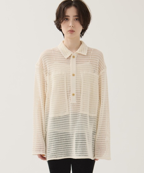 CLANE/クラネ】MESH POCKET OVER SHIRTS/メッシュポケット