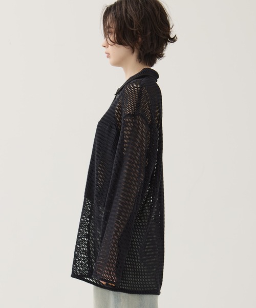 CLANE/クラネ】MESH POCKET OVER SHIRTS/メッシュポケットオーバー
