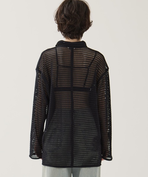 CLANE メッシュプルオーバーシャツ　ブラック　サイズ2 CLANE ブラウス シャツ 「CLANE/クラネ」MESH POCKET OVER
