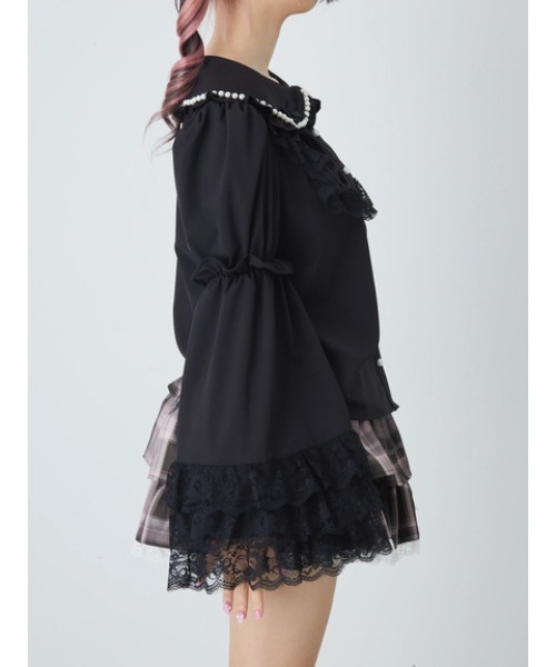 Ank Rouge(アンクルージュ)の「おリボン姫袖ブラウス(シャツ/ブラウス・レディース・ブラック/ホワイト/ピンク・M)」の9枚目の写真