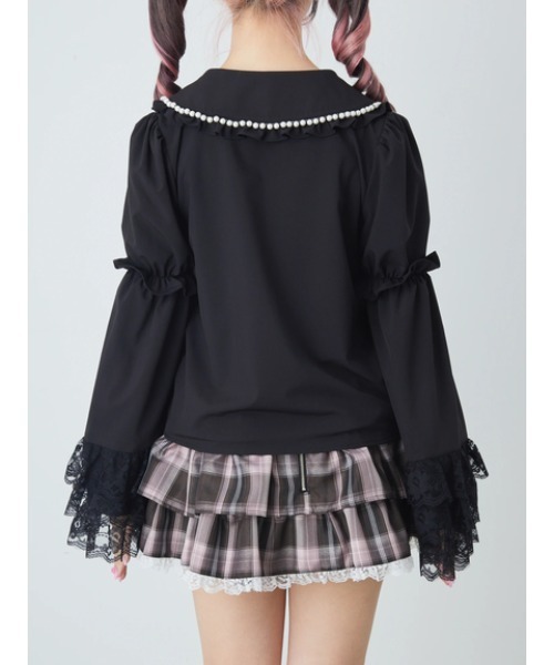 Ank Rouge(アンクルージュ)の「おリボン姫袖ブラウス(シャツ/ブラウス・レディース・ブラック/ホワイト/ピンク・M)」の8枚目の写真