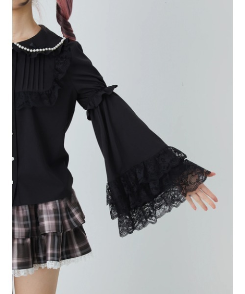 Ank Rouge(アンクルージュ)の「おリボン姫袖ブラウス(シャツ/ブラウス・レディース・ブラック/ホワイト/ピンク・M)」の6枚目の写真