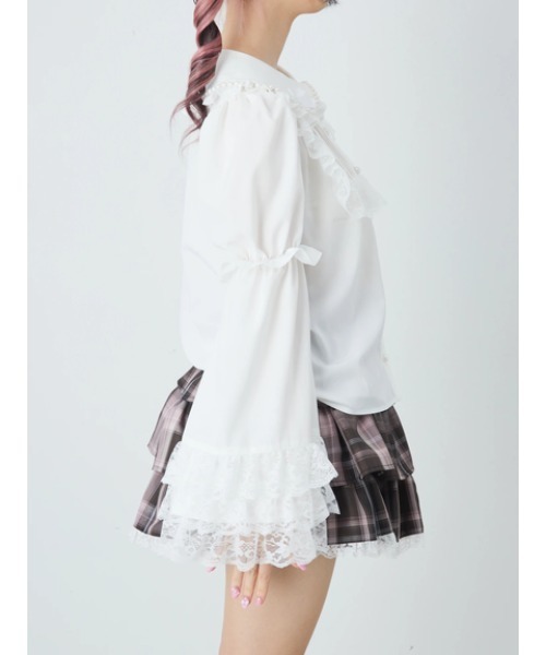 Ank Rouge(アンクルージュ)の「おリボン姫袖ブラウス(シャツ/ブラウス・レディース・ブラック/ホワイト/ピンク・M)」の4枚目の写真