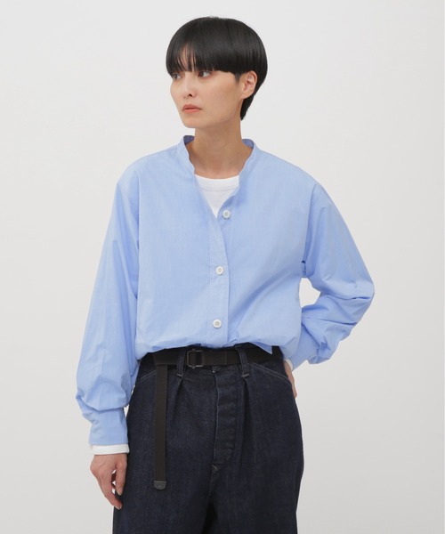 セール】BRUSHED COTTON CHAMBRAY（シャツ/ブラウス）｜MHL