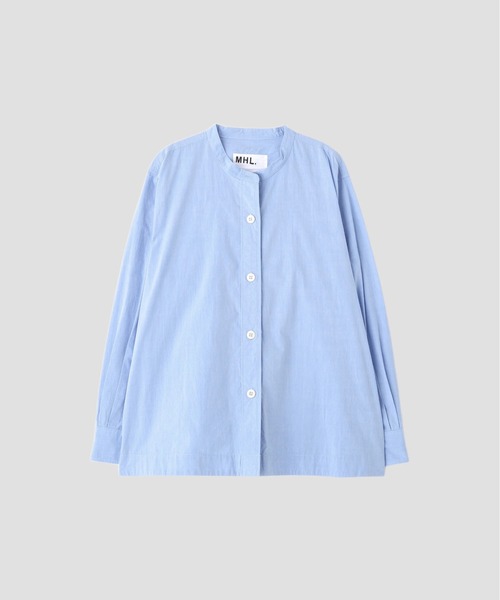 MHL.（エムエイチエル）の「BRUSHED COTTON CHAMBRAY（シャツ/ブラウス・レディース・ライトブルー・2/1）」の5枚目の写真