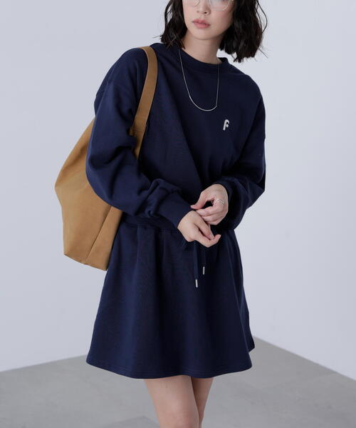 FREE'S MART(フリーズマート)の「◆ロゴ刺繍スウェットミニワンピース(ワンピース・レディース・グレー/ネイビー・FREE)」の6枚目の写真