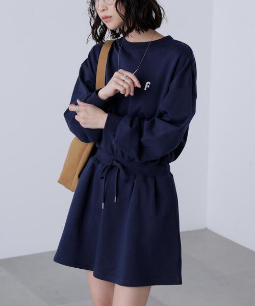 FREE'S MART(フリーズマート)の「◆ロゴ刺繍スウェットミニワンピース(ワンピース・レディース・グレー/ネイビー・FREE)」の5枚目の写真