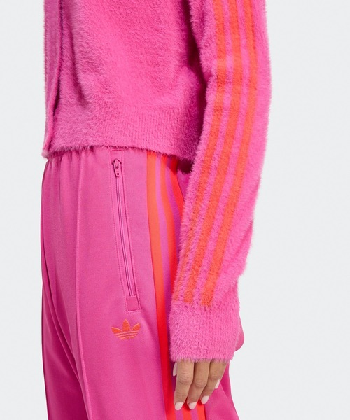 adidasモヘアニットカーディガンピンク adidas/アディダス FLUFFY CARDIGAN カーディガン（カーディガン