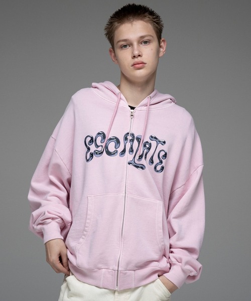 ILL'S(イルズ)の「裏毛 ヴィンテージライク ZIPパーカー メンズ レディース ユニセックス(パーカー・メンズ・ブラック系その他2/ブラック/ブラウン/ブラウン系その他2/ピンク系その他/ブラウン系その他・L/M)」の6枚目の写真