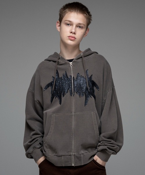 ILL'S(イルズ)の「裏毛 ヴィンテージライク ZIPパーカー メンズ レディース ユニセックス(パーカー・メンズ・ブラック系その他2/ブラック/ブラウン/ブラウン系その他2/ピンク系その他/ブラウン系その他・L/M)」の3枚目の写真