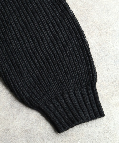 KANGOL（カンゴール）の「【KANGOL/カンゴール】ロゴ刺繍 畦編み ドライバーズ ニット フルジップ セーター（ニット/セーター・メンズ・ブラック/ベージュ/ネイビー/アイボリー・M/L/XL）」の6枚目の写真