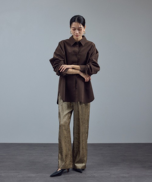 SALON adam et rope'（サロン アダム エ ロペ）の「サテンワイドイージーパンツ（その他パンツ・レディース・ブルー系その他2/ゴールド・S/M）」の21枚目の写真