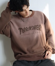 【THRASHER/スラッシャー】裏起毛 ヴィンテージライクフェード加工 クルーネック スウェット トレーナー