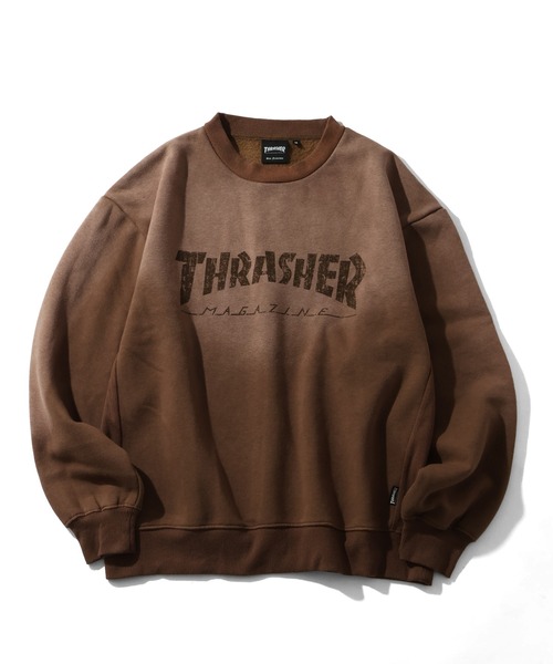THRASHER（スラッシャー）の「【THRASHER/スラッシャー】裏起毛 ヴィンテージライクフェード加工 クルーネック スウェット トレーナー（スウェット・メンズ・ブラウン/ピンク/ブラック・L/M/XL）」の5枚目の写真