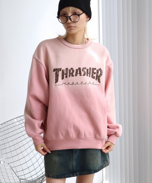 THRASHER（スラッシャー）の「【THRASHER/スラッシャー】裏起毛 ヴィンテージライクフェード加工 クルーネック スウェット トレーナー（スウェット・メンズ・ブラウン/ピンク/ブラック・L/M/XL）」の12枚目の写真