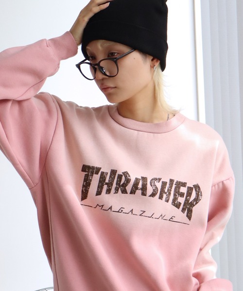 THRASHER（スラッシャー）の「【THRASHER/スラッシャー】裏起毛 ヴィンテージライクフェード加工 クルーネック スウェット トレーナー（スウェット・メンズ・ブラウン/ピンク/ブラック・L/M/XL）」の13枚目の写真