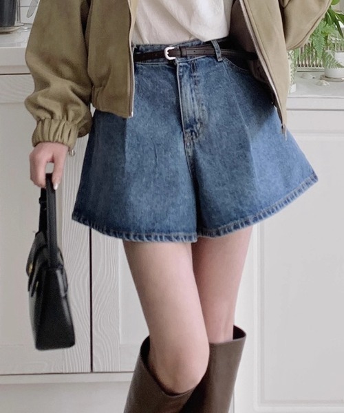 FREE STYLISTS(フリー スタイリスト)の「YUGA_YGMC Denim culottes skirt(デニムパンツ・レディース・インディゴブルー・S/M/L)」の1枚目の写真