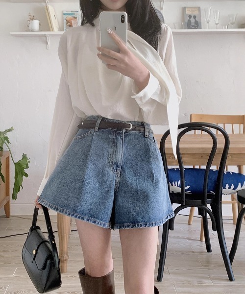 FREE STYLISTS(フリー スタイリスト)の「YUGA_YGMC Denim culottes skirt(デニムパンツ・レディース・インディゴブルー・S/M/L)」の5枚目の写真