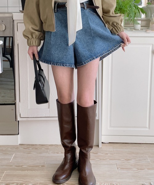 FREE STYLISTS(フリー スタイリスト)の「YUGA_YGMC Denim culottes skirt(デニムパンツ・レディース・インディゴブルー・S/M/L)」の8枚目の写真