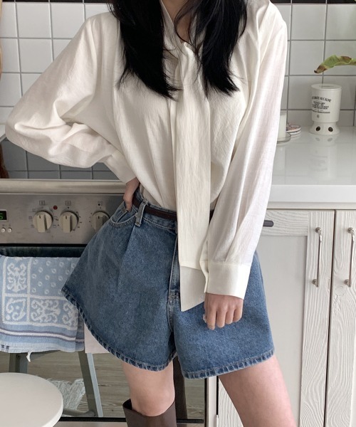 FREE STYLISTS(フリー スタイリスト)の「YUGA_YGMC Denim culottes skirt(デニムパンツ・レディース・インディゴブルー・S/M/L)」の10枚目の写真
