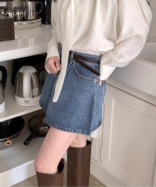 FREE STYLISTS(フリー スタイリスト)の「YUGA_YGMC Denim culottes skirt(デニムパンツ・レディース・インディゴブルー・S/M/L)」の11枚目の写真